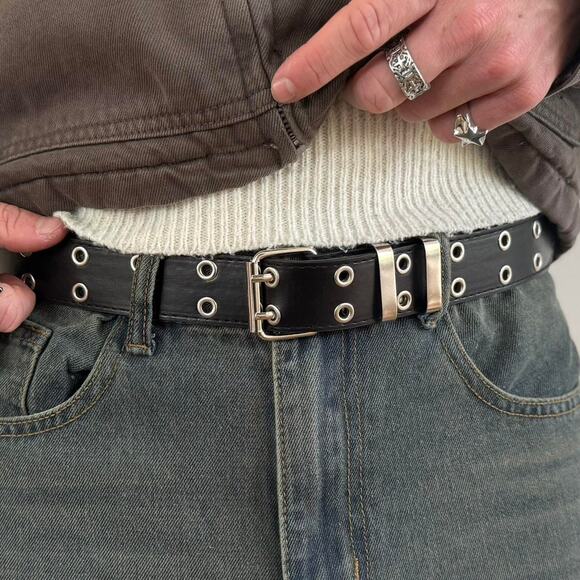 Vintage Black Western Cowboy Boho Belt Single Stitch Unisex - Picture 7 of 10